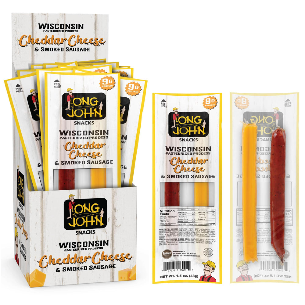 Long John Snacks front packaging showing 12-pack and benefits