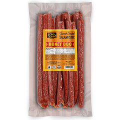 Long John Snacks front packaging showing 16 oz bulk honey BBQ benefit portable protein