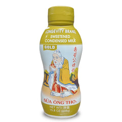 Longevity squeeze bottle front packaging showing label and size, easy pouring benefit