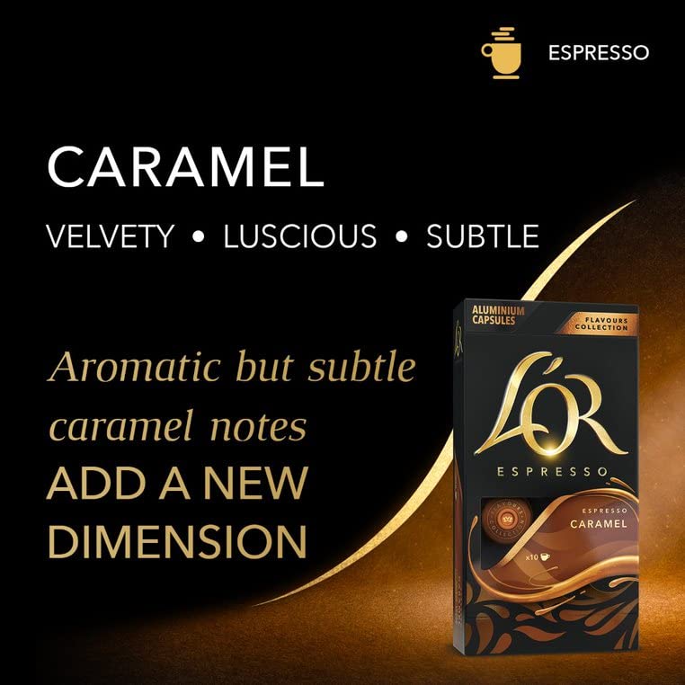 L'OR capsule inserted in machine demonstrating easy, compatible use