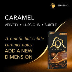 L'OR capsule inserted in machine demonstrating easy, compatible use