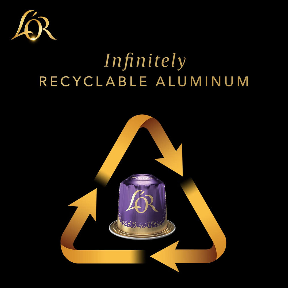 L'OR capsule beside a hand for scale and portion clarity