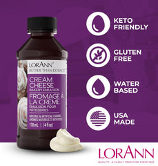 Frosting blended with LorAnn Oils emulsion for rich cream cheese taste