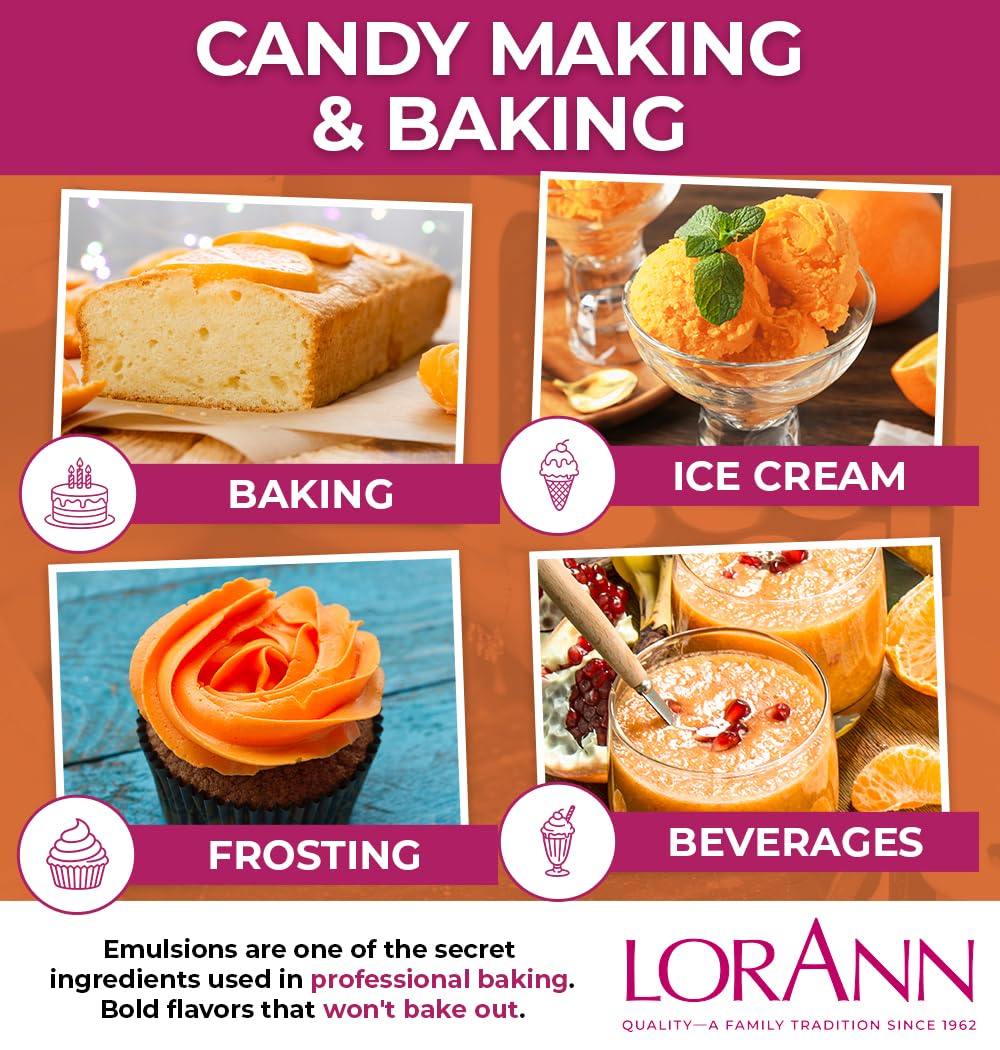 LorAnn Oils bottle next to measuring spoon illustrating compact concentrated bottle