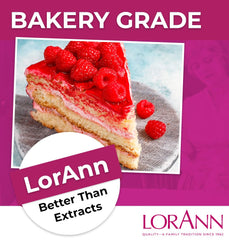 Close-up of LorAnn Oils label highlighting ingredients and BPA-free PET bottle benefit