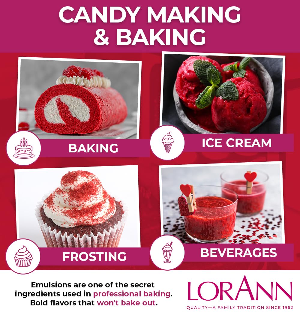 Close-up of LorAnn label highlighting product name and baking-friendly claims for confidence