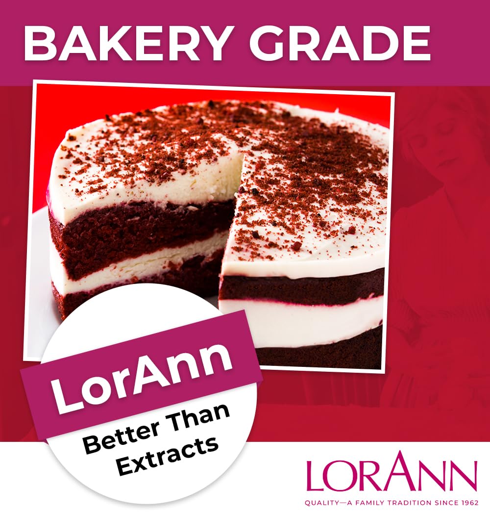 LorAnn Oils red velvet emulsion pouring into a bowl illustrating smooth texture and easy dosing