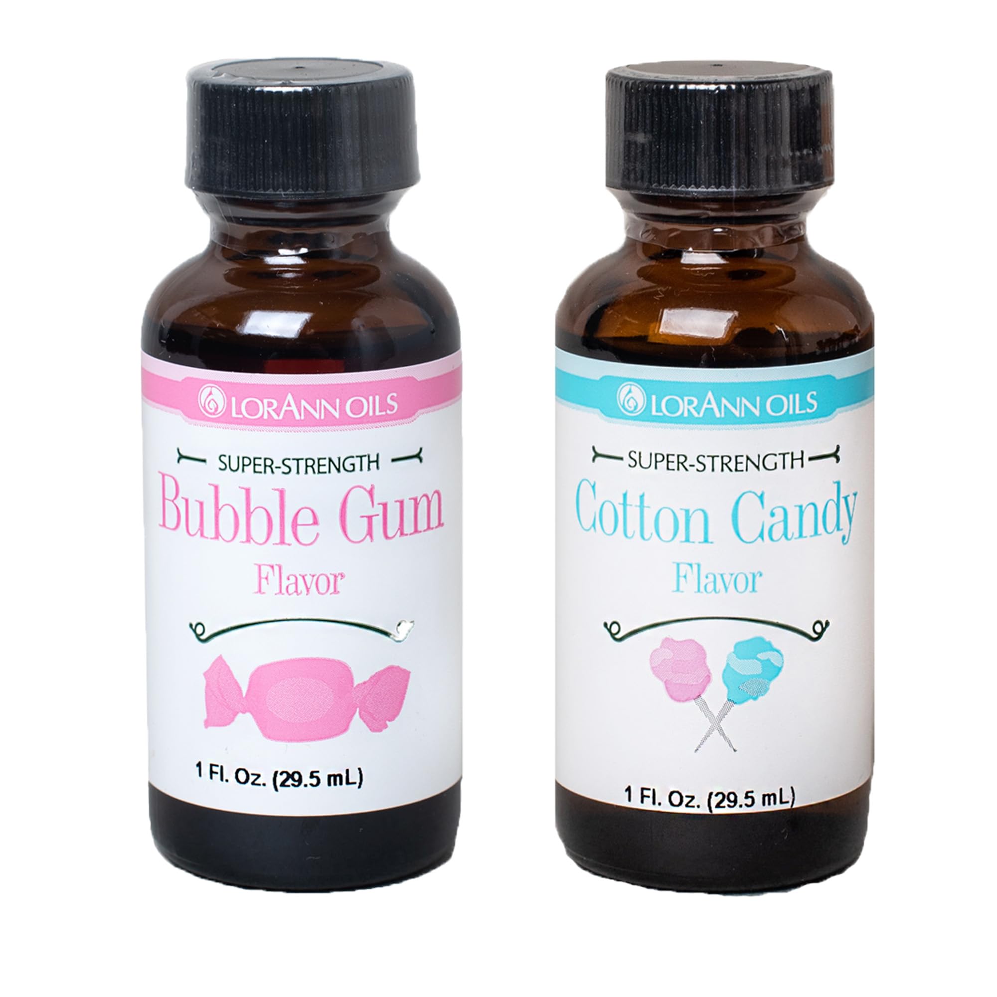 LorAnn SS combo pack front label showing two 1-ounce bottles and clear product ID, vivid carnival flavor