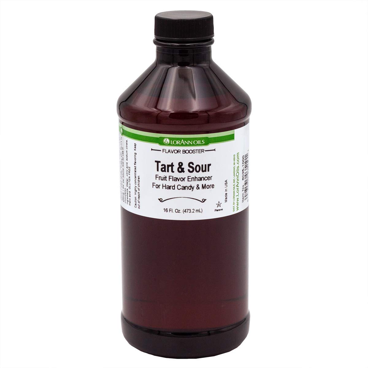 LorAnn Oils tart and sour front bottle showing label and size, enhances fruit flavors