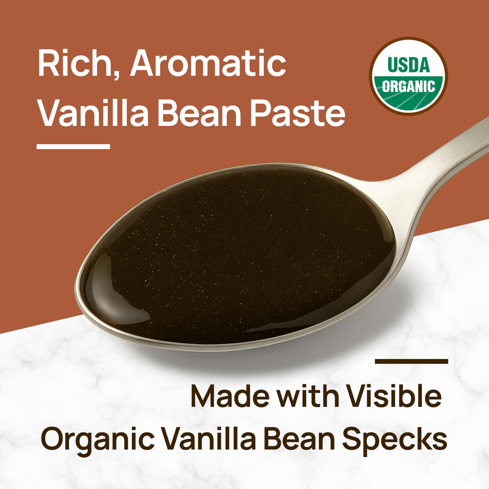 Jar of LorAnn paste beside Madagascar vanilla pods highlighting origin authenticity