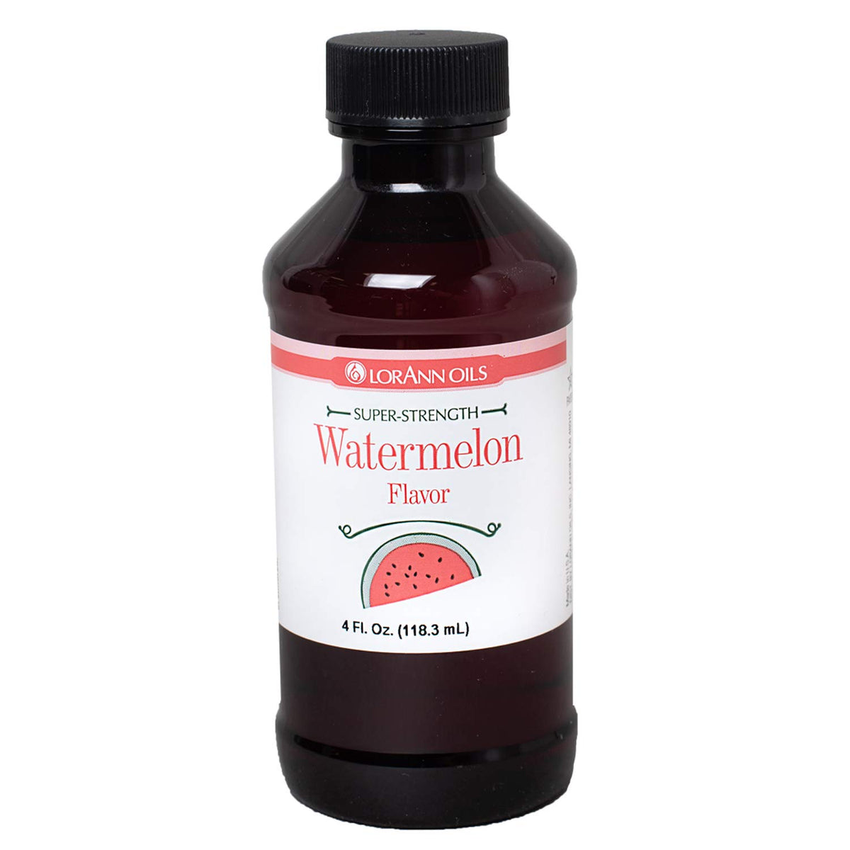 LorAnn bottle front view showing label and concentrated watermelon flavor benefits