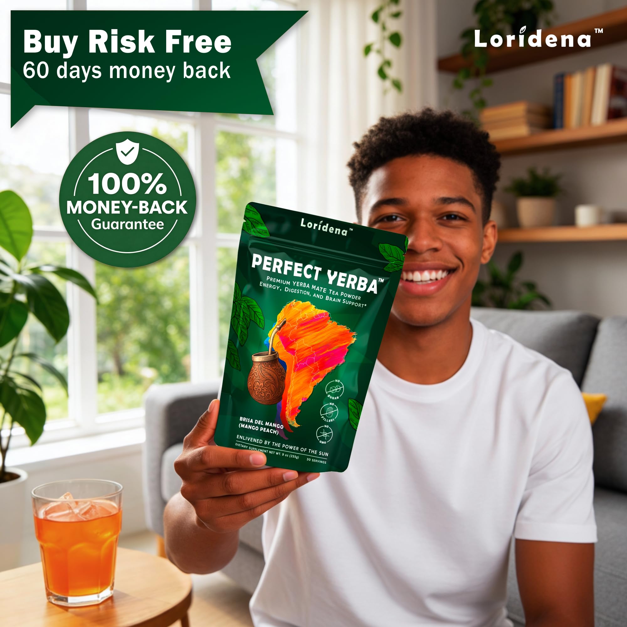 Loridena drink in hand outdoors showcasing on-the-go energy and refreshed focus
