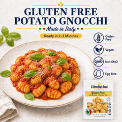 L'Oro Del Sud cooked gnocchi in bowl showing quick 2–3 minute preparation