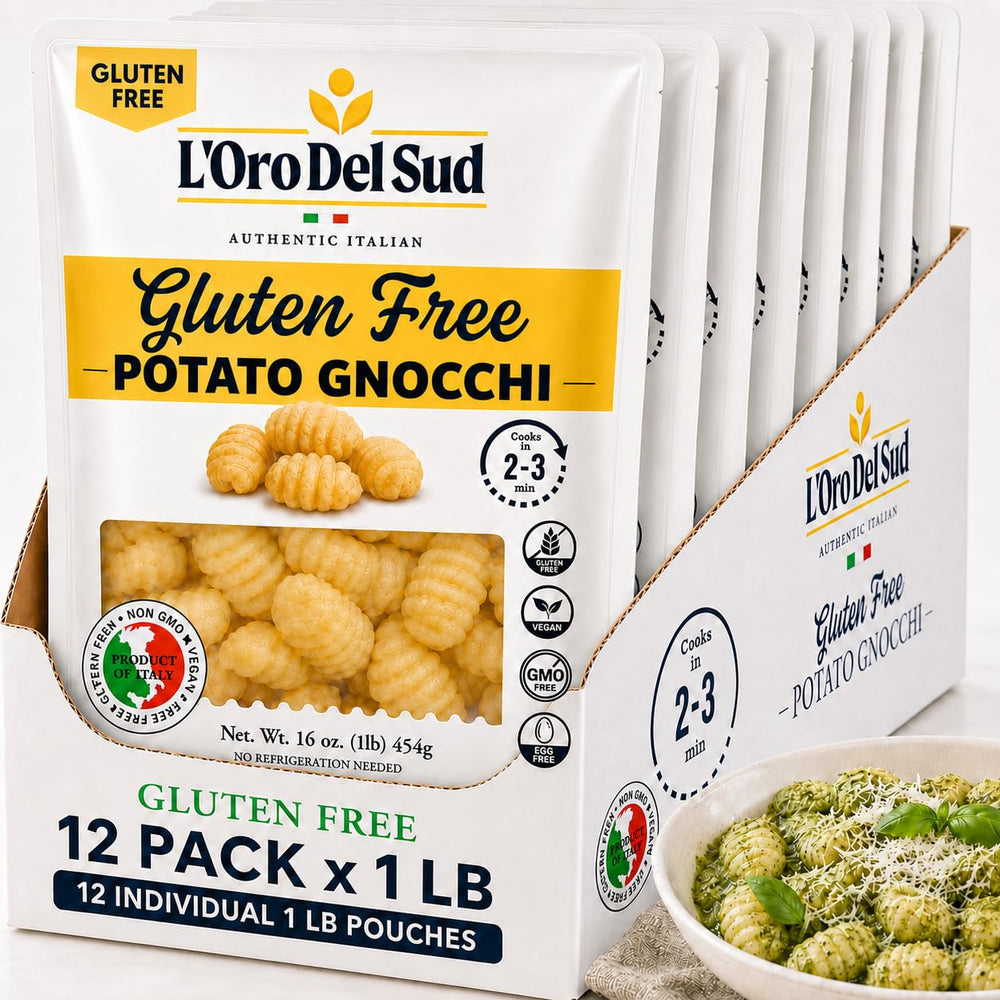 L'Oro Del Sud front packaging showing label and gluten free benefit