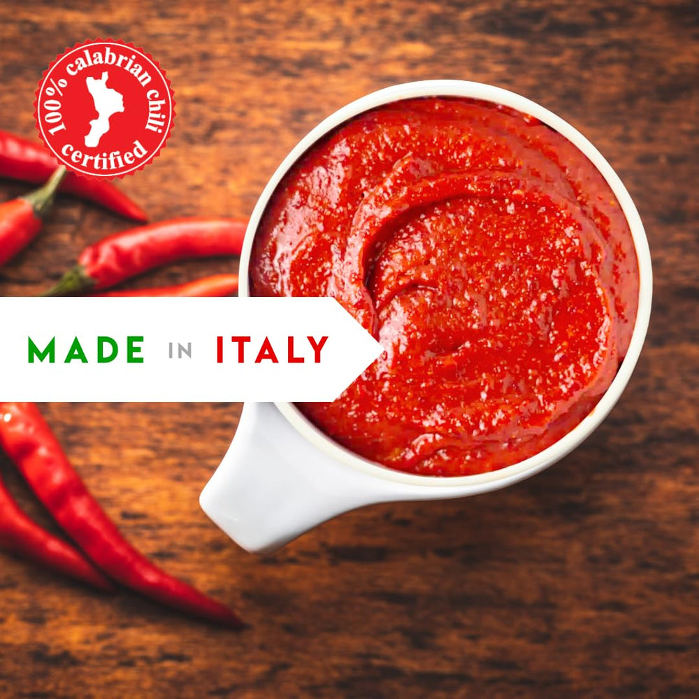 Hand-picked Calabrian peppers and basil representing L'Oro Del Sud ingredients