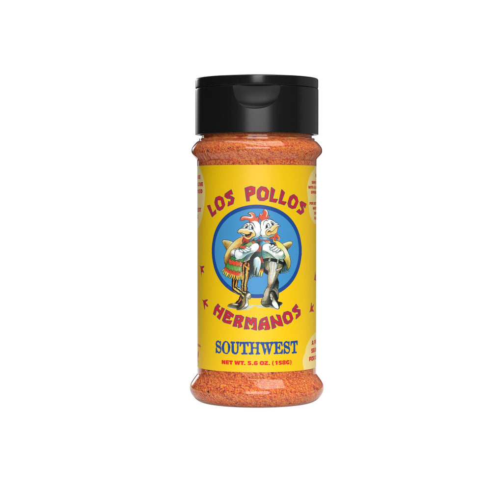 Los Pollos Hermanos front packaging showing label and shaker for easy identification and gifting