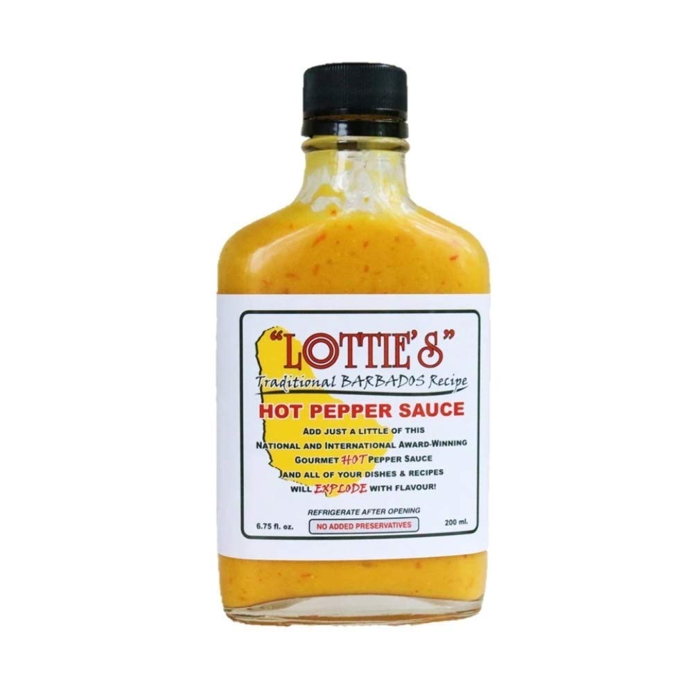 Lottie's front bottle photo showing vibrant label and pourable bright sauce for versatile flavor