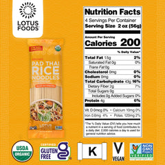 Lotus Foods cooked pad thai showcasing noodles absorbing sauce and fresh toppings