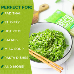 Lotus Foods noodles in a wok being stir-fried for fast weeknight meals