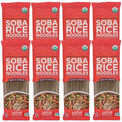Lotus Foods front packaging showing organic buckwheat and brown rice benefits