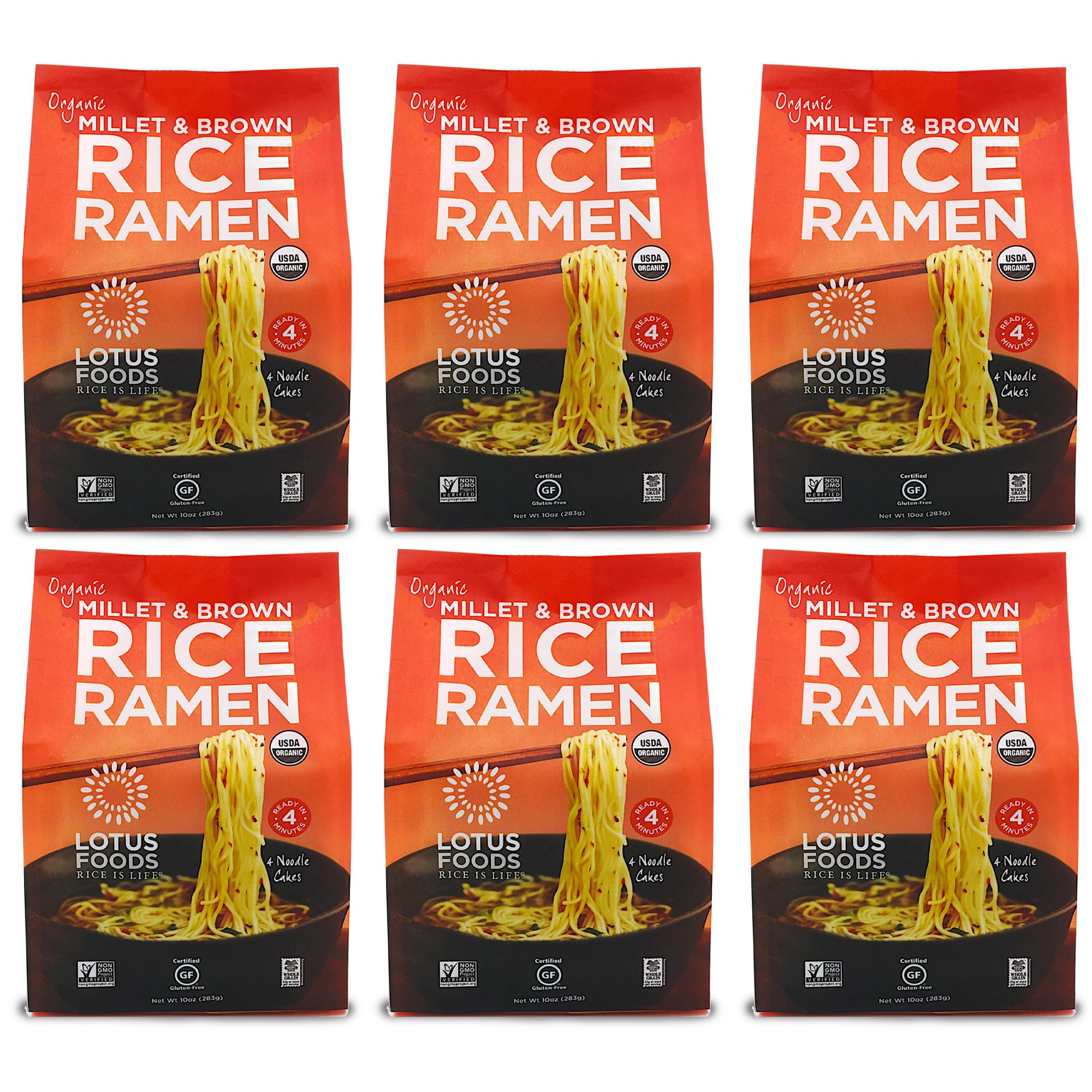 Lotus Foods front packaging showing 10 oz bag and pack benefit