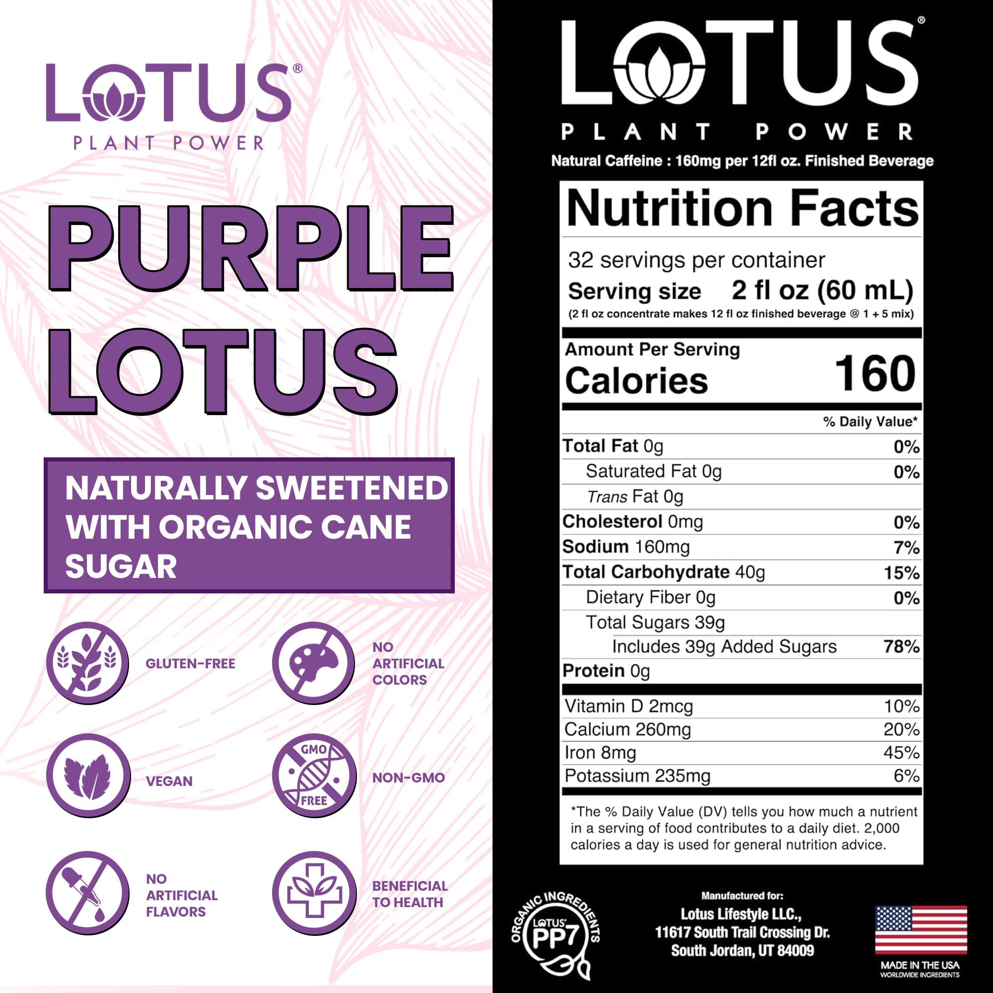 LOTUS PLANT POWER DRINK mixed with plant milk showing recipe versatility and creamy mixer benefit