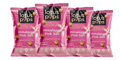 Lotus Pops front packaging Himalayan Pink Salt showing four 1oz packs and branding benefit
