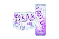 Lotus Plant Power front can showing purple boysenberry label and clean ingredients benefit