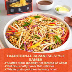 Lotus Foods open bag with dry noodles for easy meal prep benefit