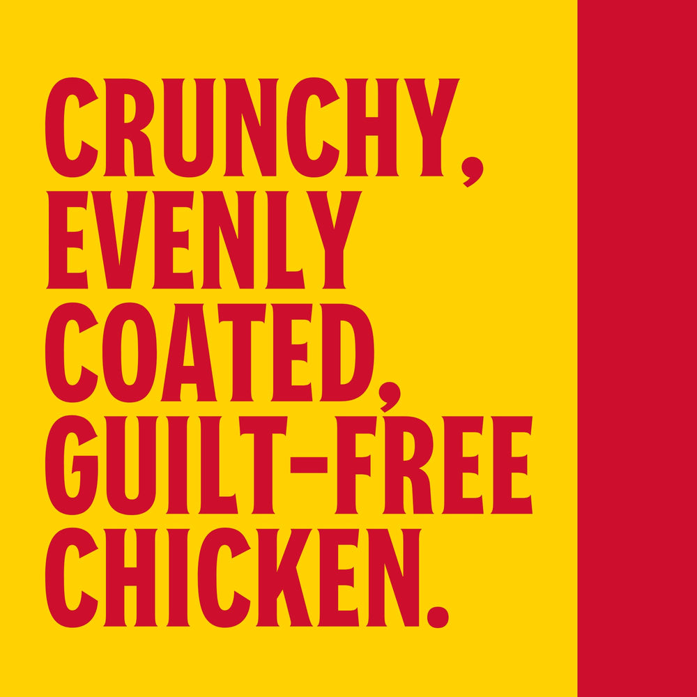Louisiana Fish Fry baked tenders on rack with even browning and reduced oil crispness