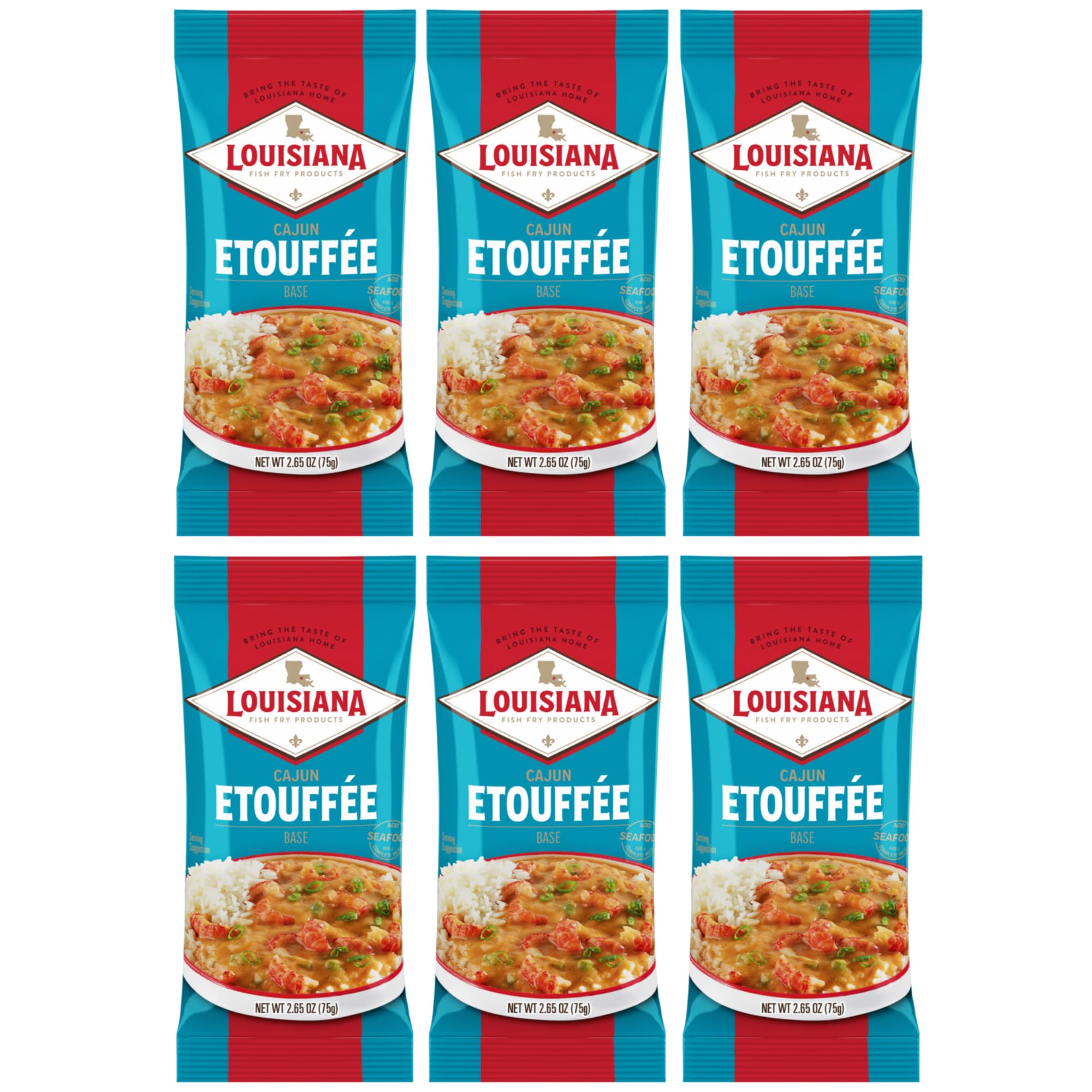 Louisiana Fish Fry etouffee package front showing brand and ready-mix convenience