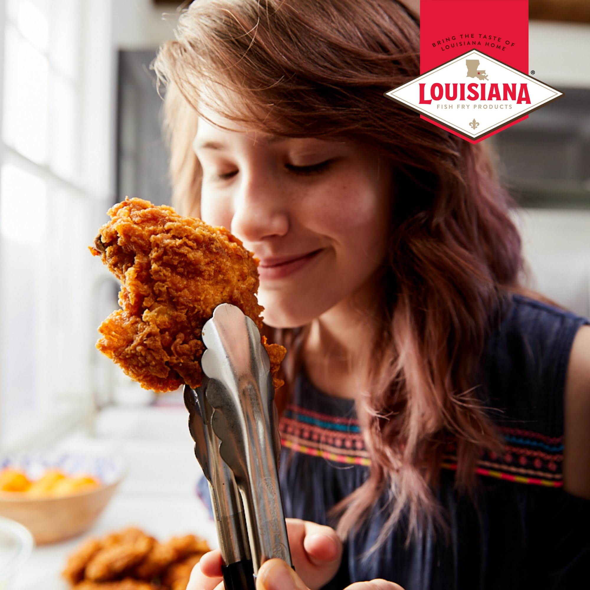 Louisiana Fish Fry served at family table promoting crowd-pleasing flavor