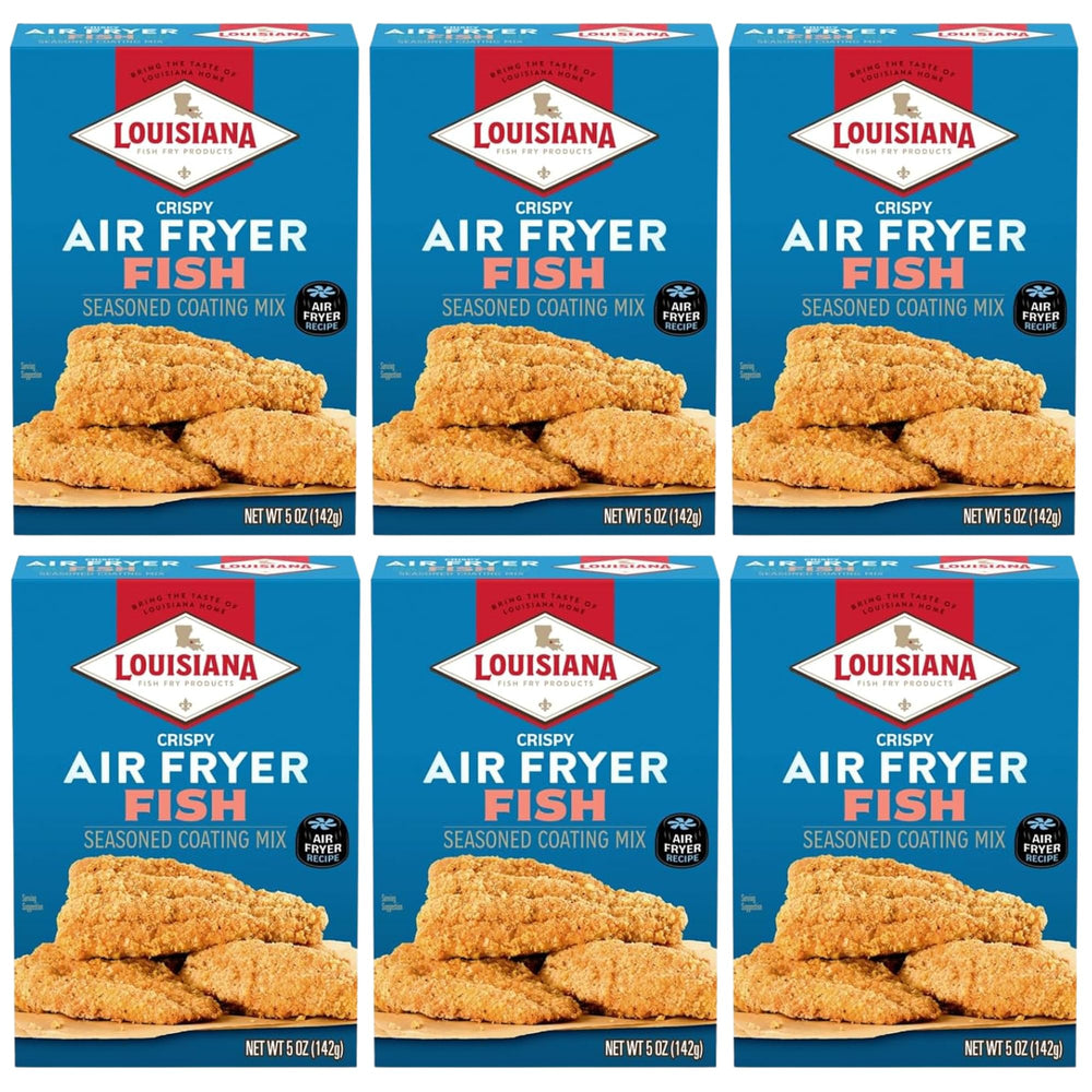 Louisiana Fish Fry front packaging showing 5 oz box and brand benefits