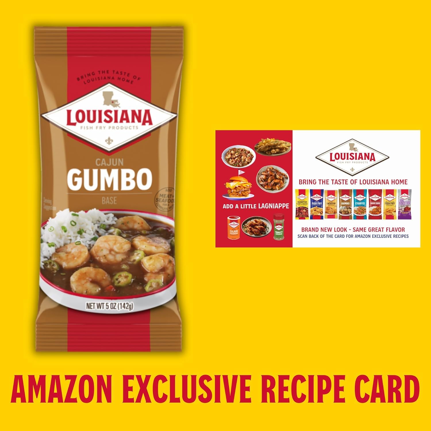 Louisiana Fish Fry packets on pantry shelf showing easy storage and grab-and-go convenience