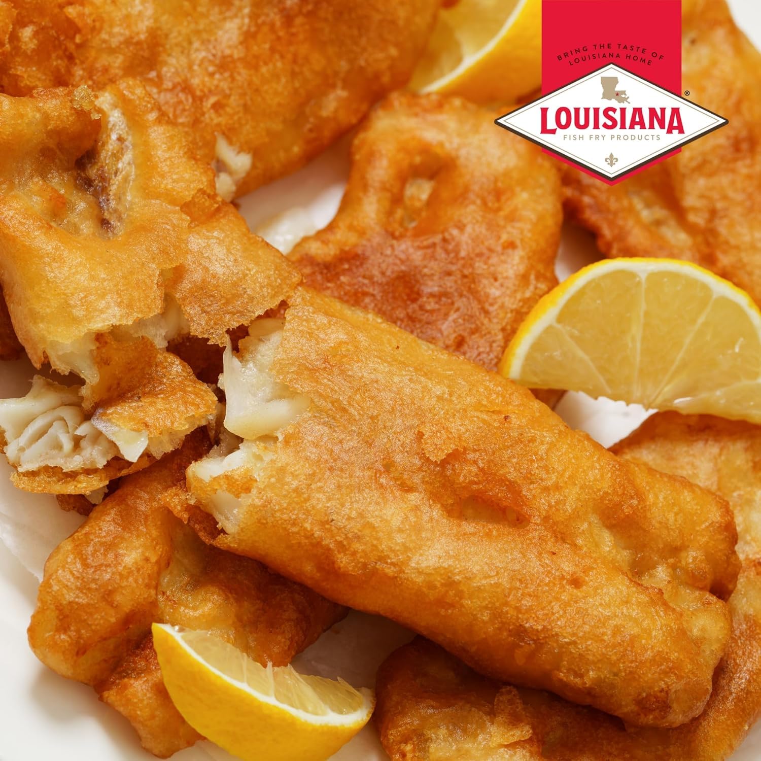 Louisiana Fish Fry onion rings close-up showing airy crunch and appealing coating texture