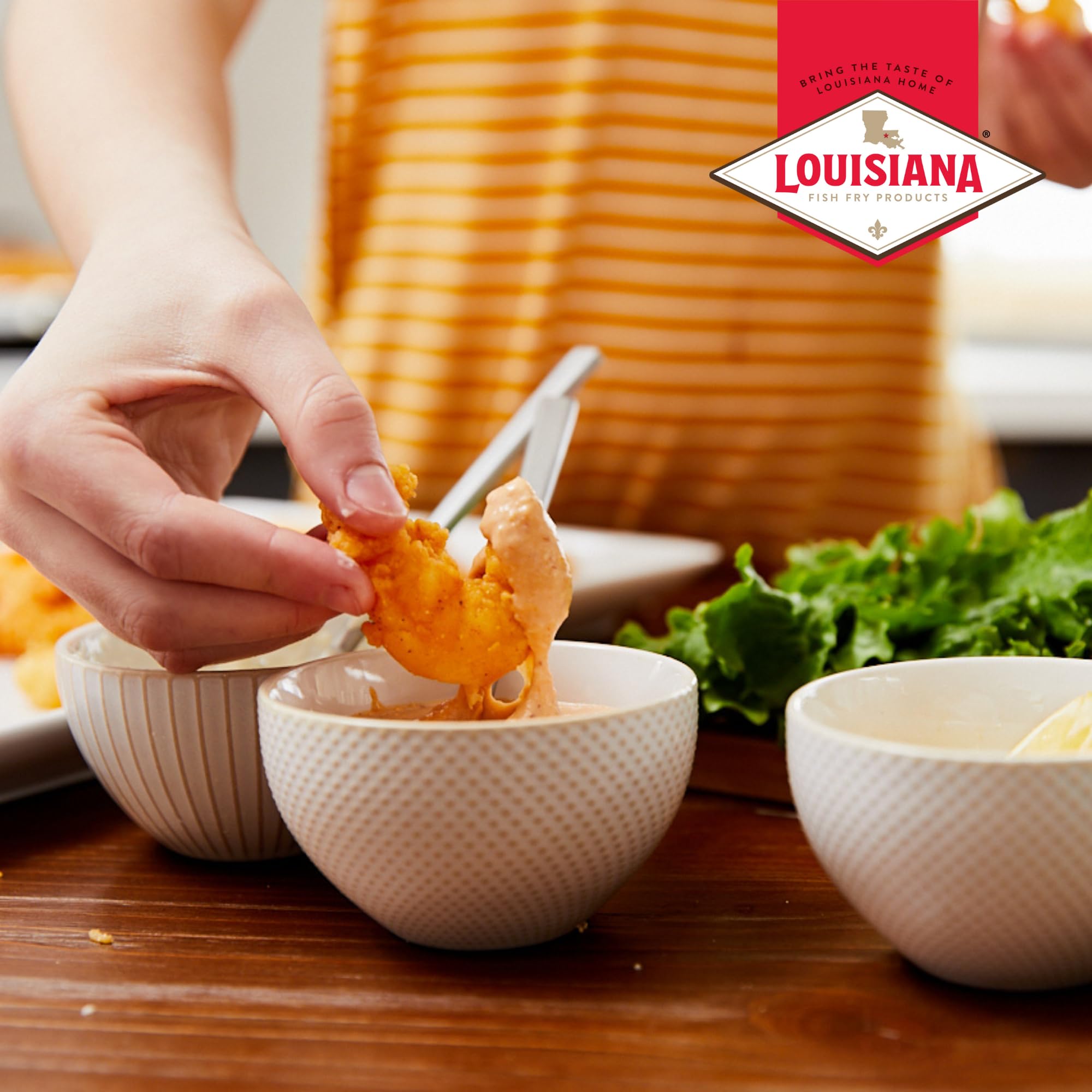 Small bowl of remoulade for dipping shrimp demonstrating ready-to-serve appeal