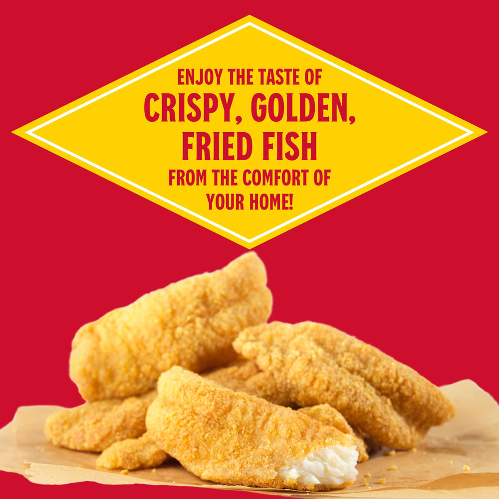 Louisiana Fish Fry Products texture detail highlighting coarse crumbs for crispiness