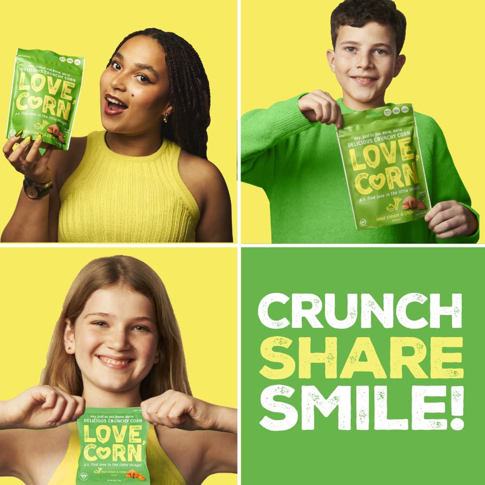 Love Corn open bag with visible kernels and ready-to-eat convenience