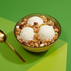 Love Crunch green apple and pecans close-up showing real fruit and nuts benefit