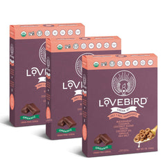 Lovebird front packaging showing clean organic branding and benefits