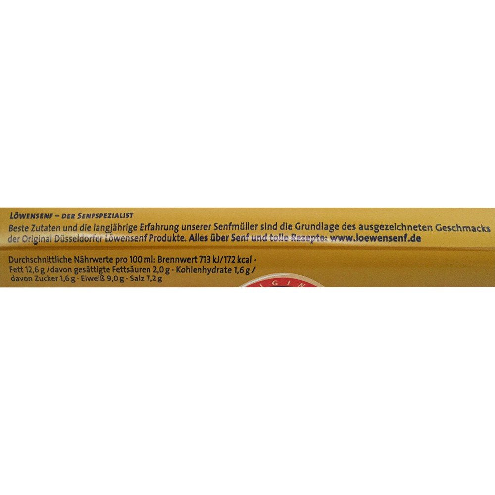close-up of Löwensenf mustard texture highlighting thick, spreadable consistency