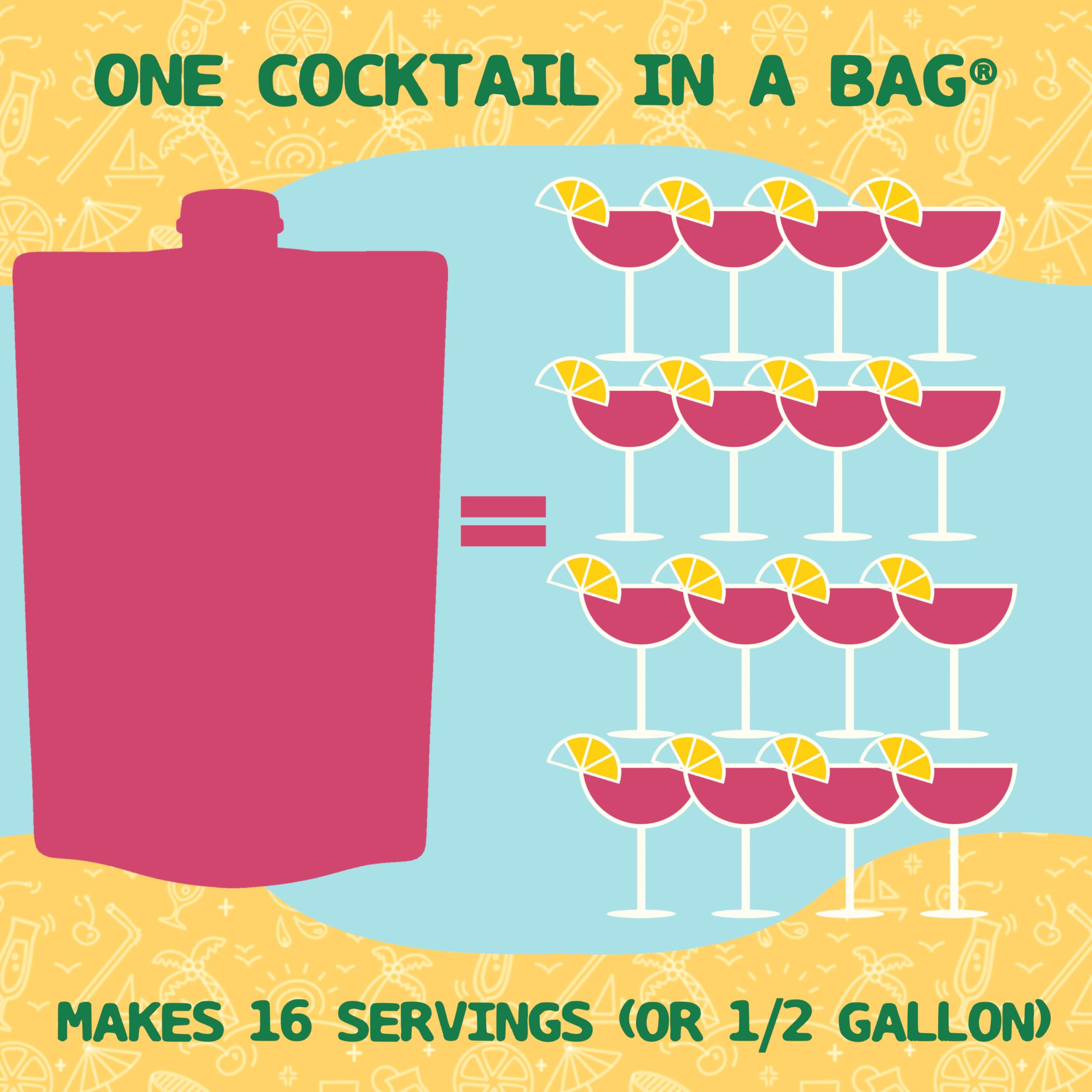Lt. Blender bag next to measuring cup showing half-gallon yield