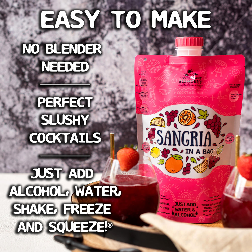 Lt. Blender squeezing bag to serve, fast no-blender slushies