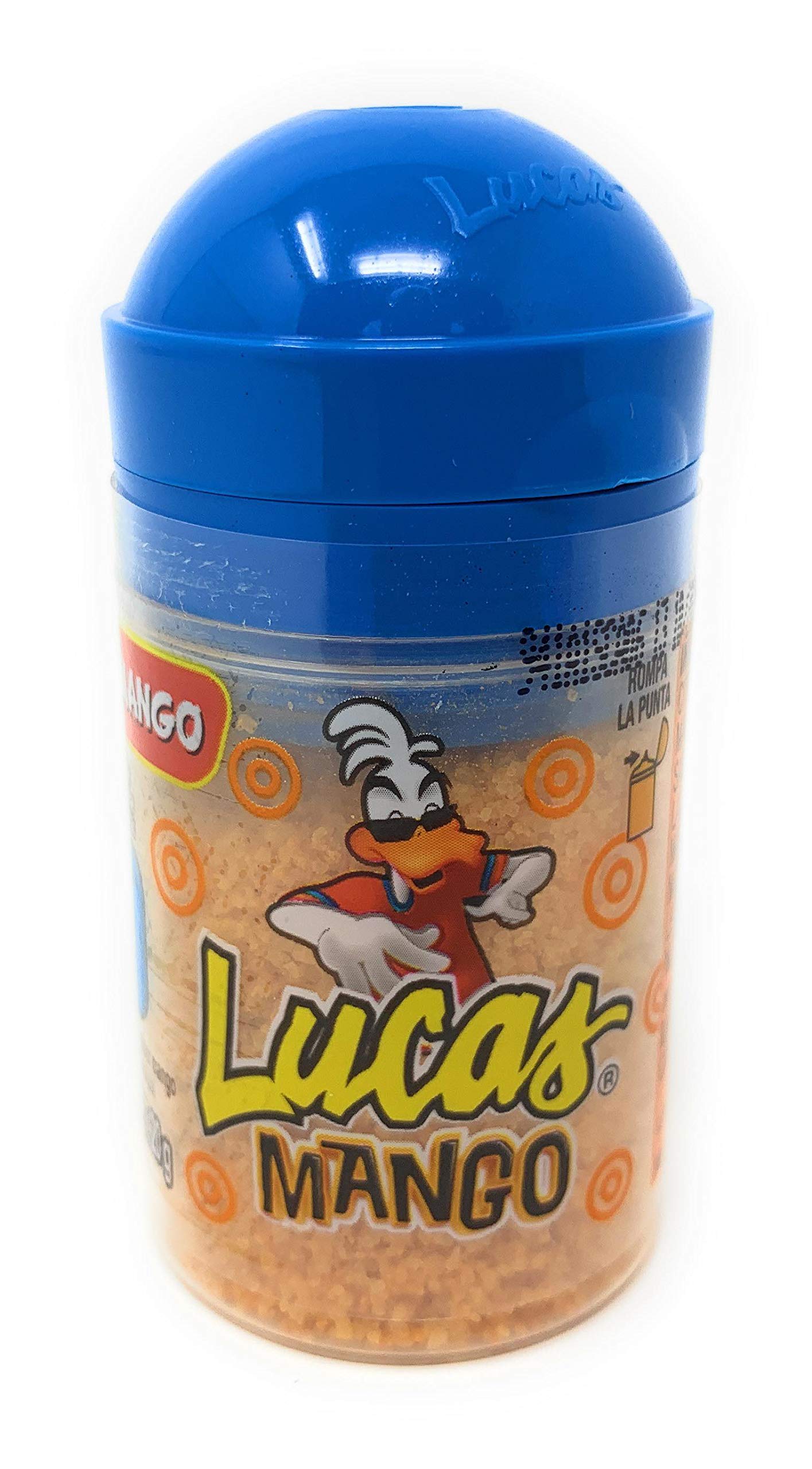 Lucas Candy front pack showing 20-count mango dispensers, great for sharing