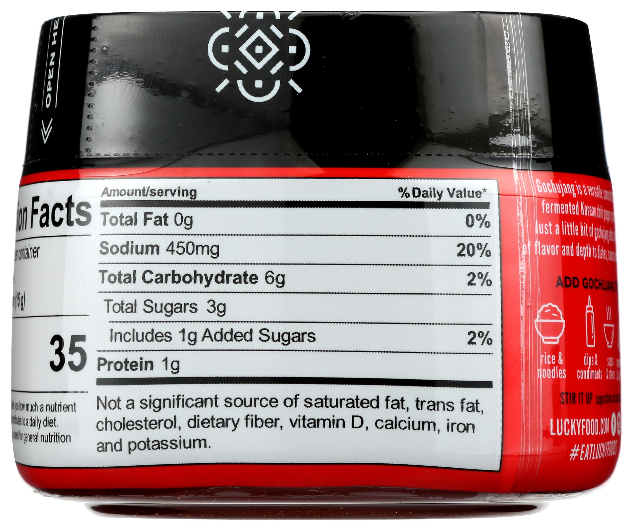 Lucky open jar texture showing thick paste and applicative consistency