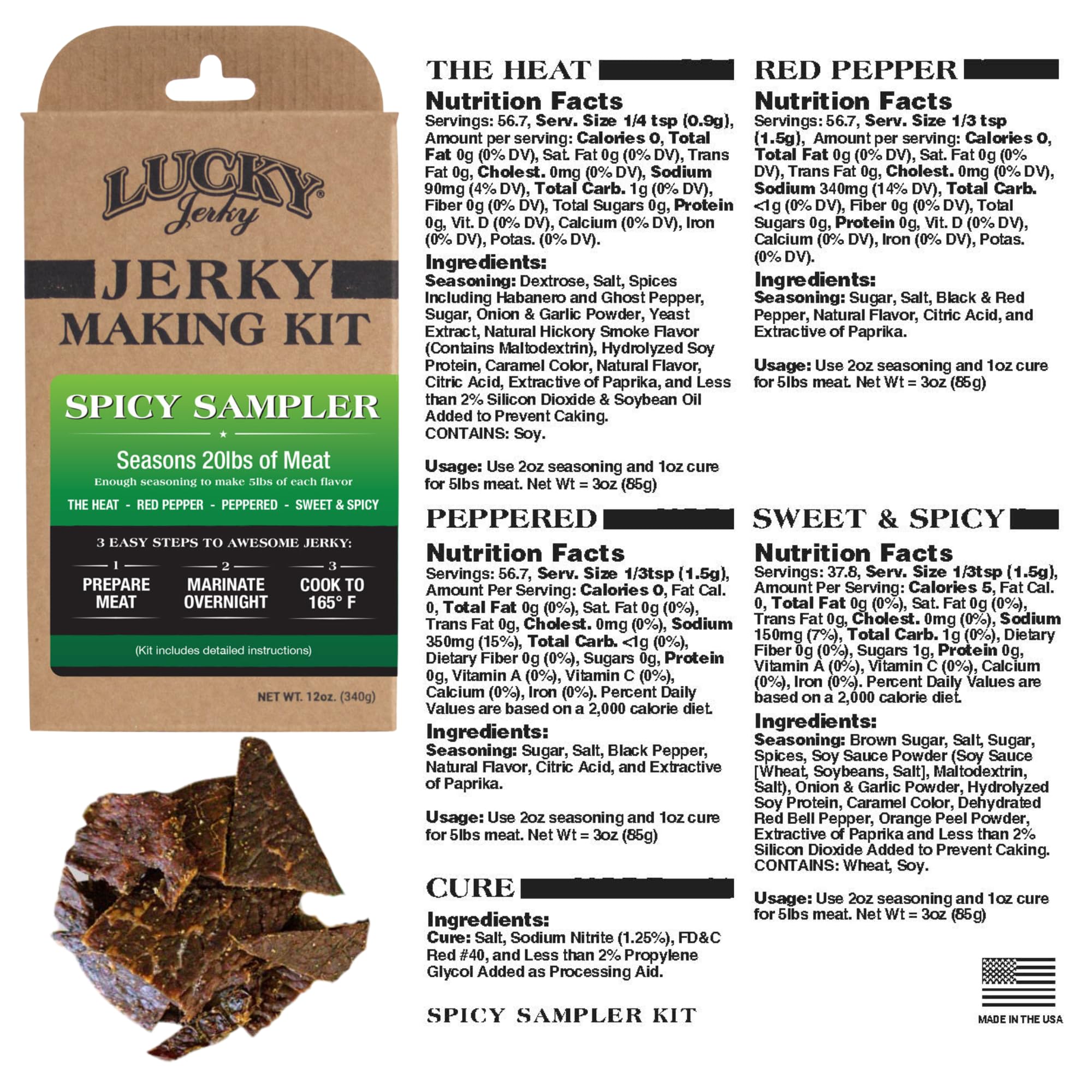 Lucky Beef Jerky marinated meat in bowl demonstrating even seasoning penetration