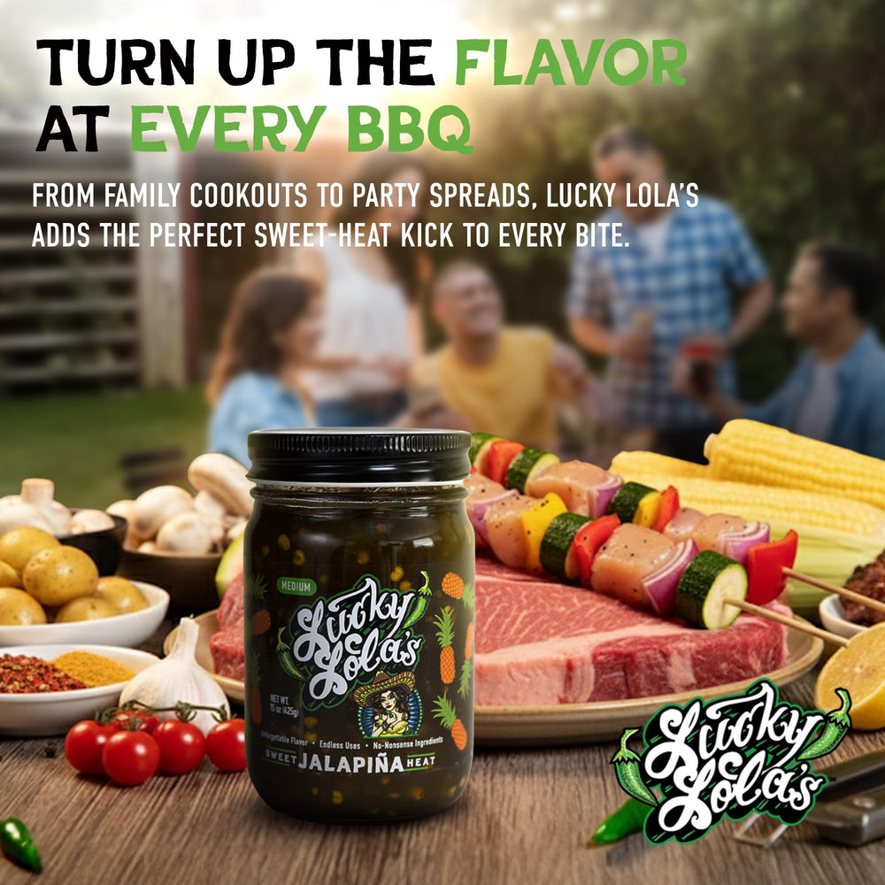 Lucky Lola's jar on a party platter suggesting easy entertaining spice upgrade