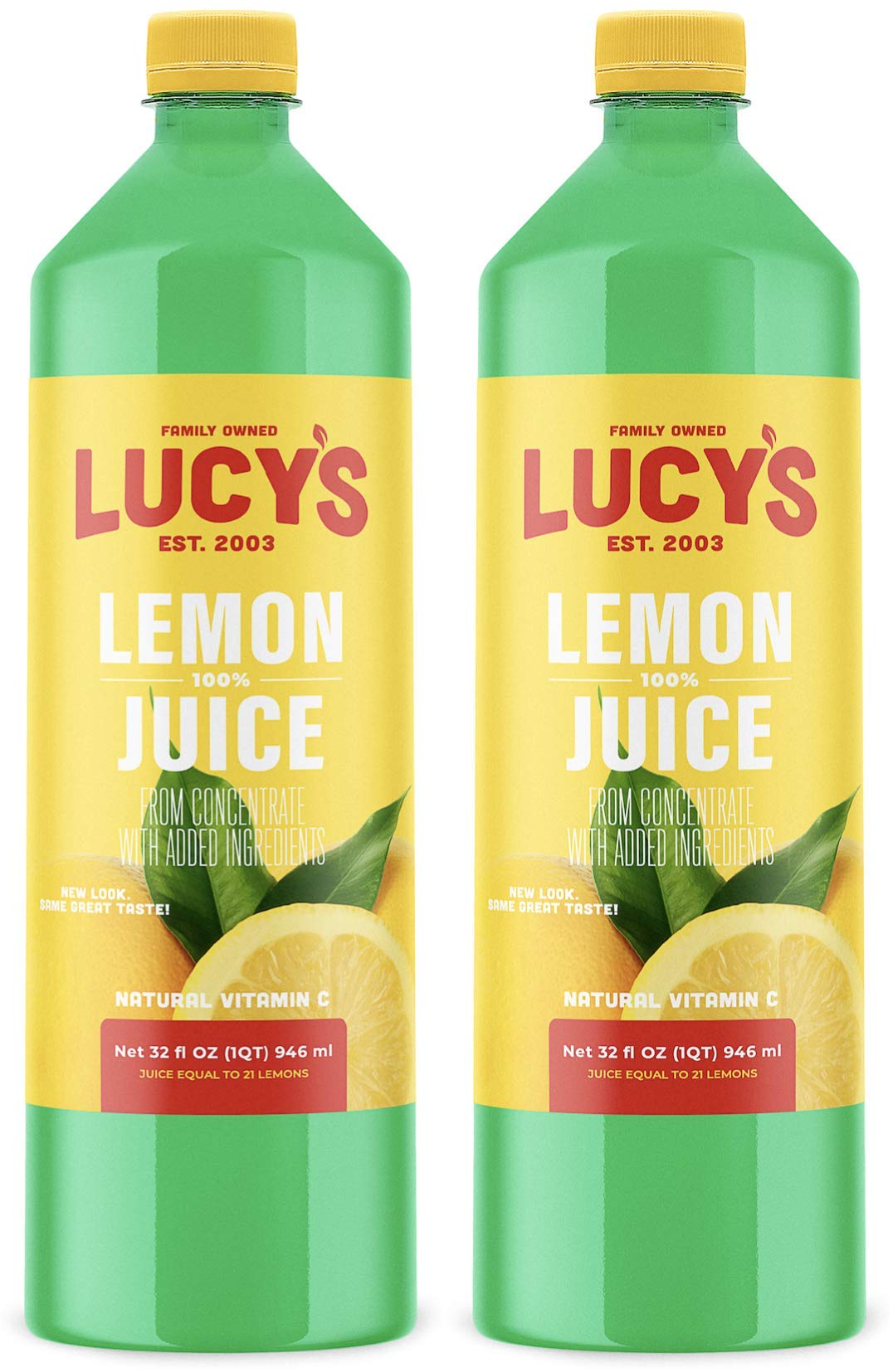 Lucy's 32oz front packaging showing brand and clear bottle for easy identification and convenience