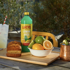 Close-up of lemon juice drop showing texture and lemon oil for consistent flavor benefit