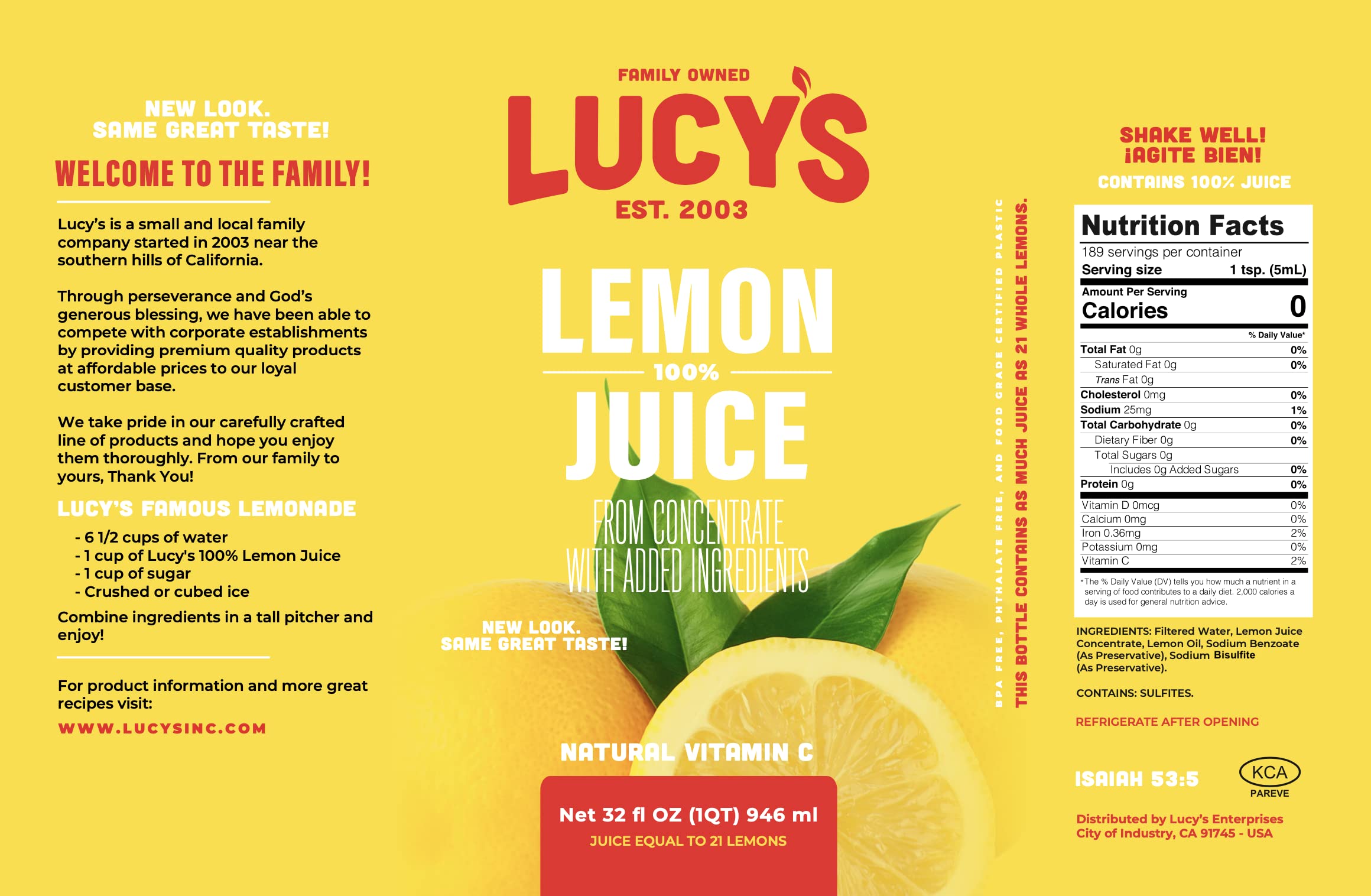 Hand holding Lucy's 32oz bottle to show scale and easy pouring for practical kitchen use